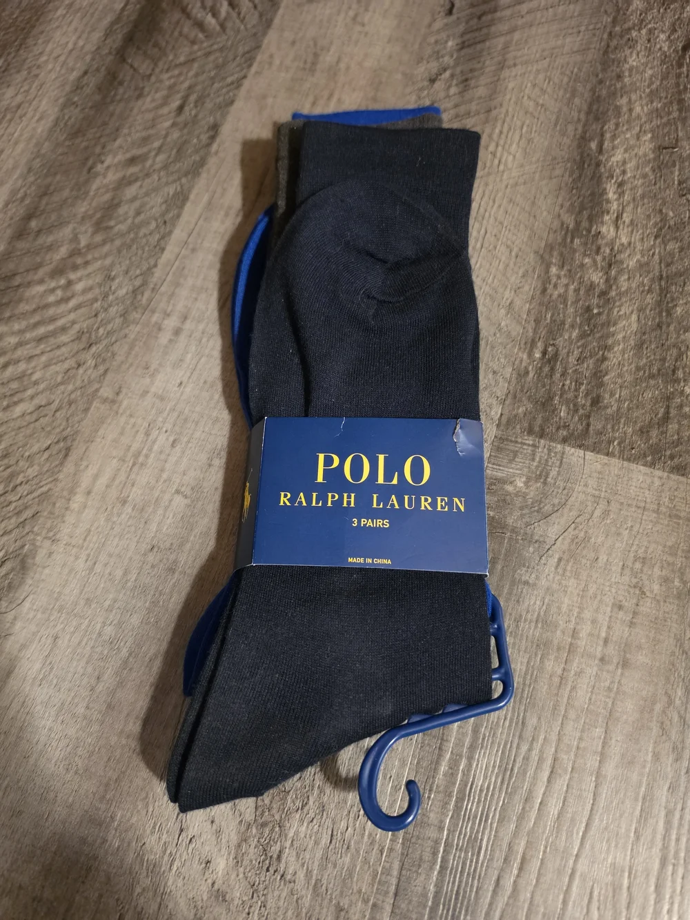 Polo by Ralph Lauren Black & Royal Blue Dress Socks - 3 Pack